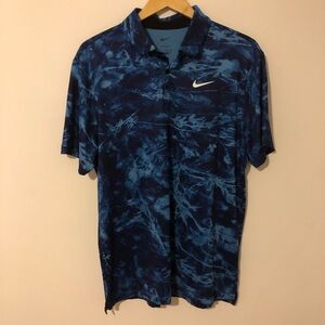 NIKE Men's Dry-Fit Tour Dutch Blue Golf Polo Top Shirt Size M